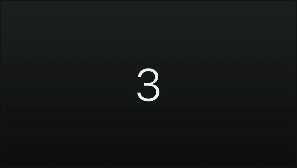 The camera picture on Windows with a big number 3 during the countdown